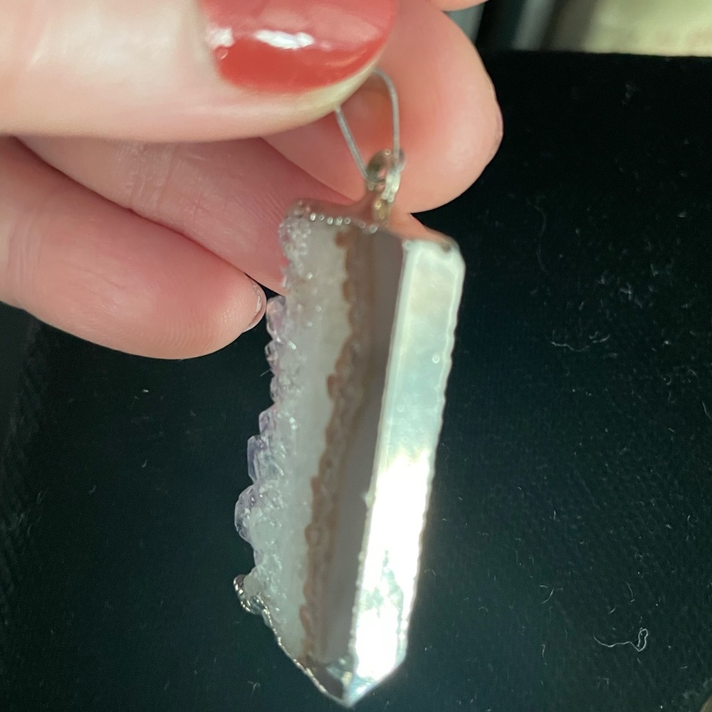 Amethyst slice pendant - Picture 3 of 4